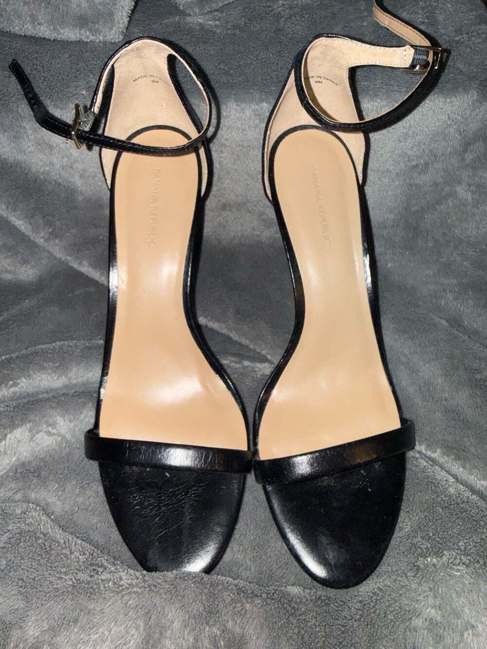 Banana Republic Black Ankle Strap Stiletto Heels Size 9M